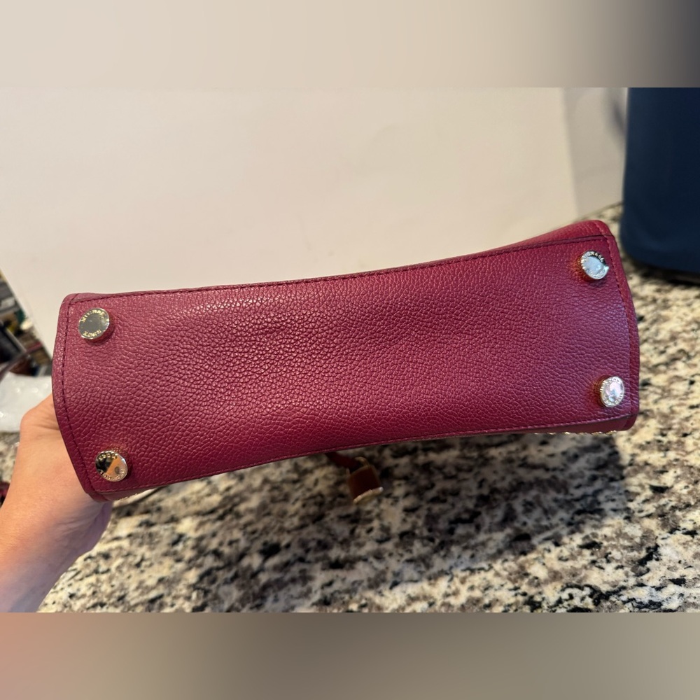 Michael Kors Burgundy Studded Satchel - Picture 4 of 7